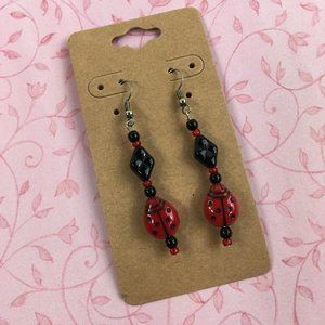 Cute Ladybug Dangle Earrings